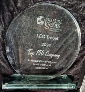 Outside Agents presents LEG Travel 2024 with Top 150 Company award